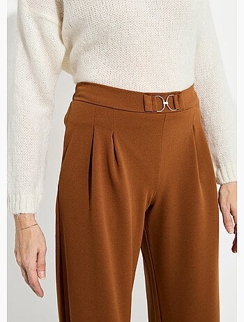 Pantalon large maille détail chic métal - Afibel