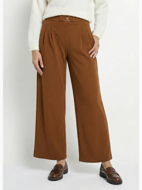 Pantalon large maille détail chic métal - Afibel - Kiabi