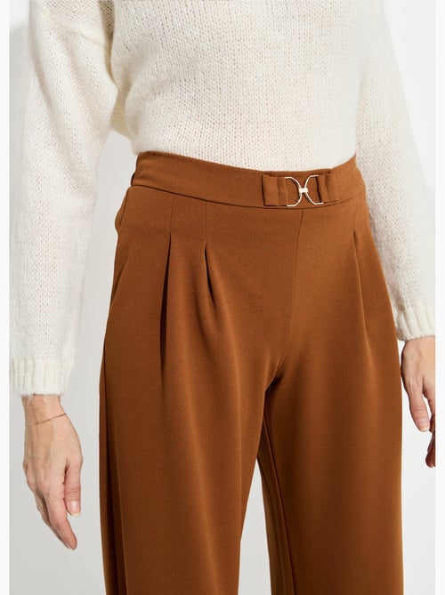 Pantalon large maille détail chic métal - Afibel - Kiabi