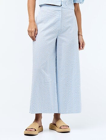 Pantalon large maille gaufrée
