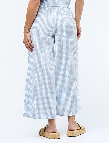 Pantalon large maille gaufrée