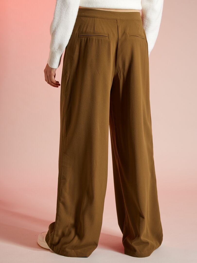 Pantalon large marron, Ycoo, Vêtements Femme