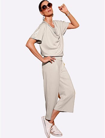 Pantalon Large Mélange De Modal Doux - Taille Standard - helline