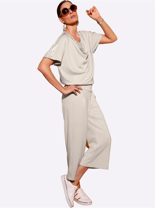 Pantalon Large Mélange De Modal Doux - Taille Standard - helline - Kiabi