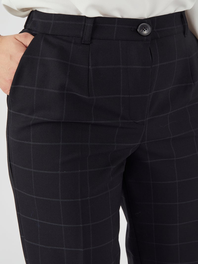 Pantalon large mélange laine bi-stretch 2 statures - Damart Noir - Kiabi