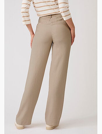 Pantalon large mélange lin - Damart