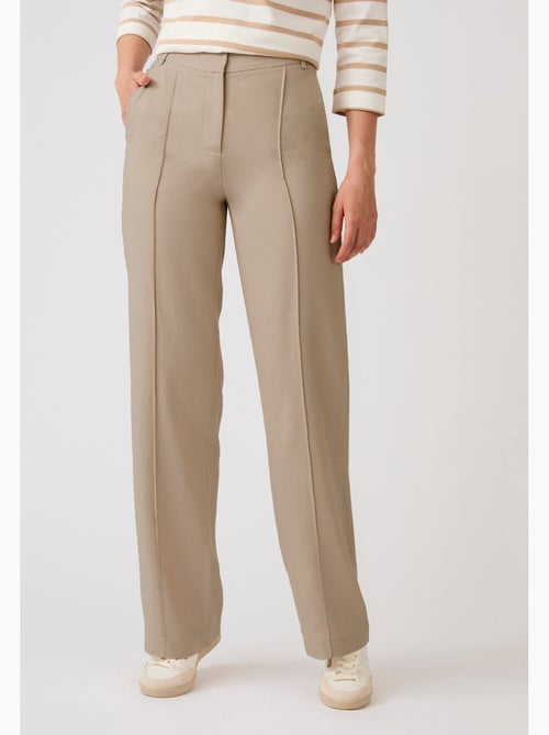 Pantalon large mélange lin - Damart - Kiabi
