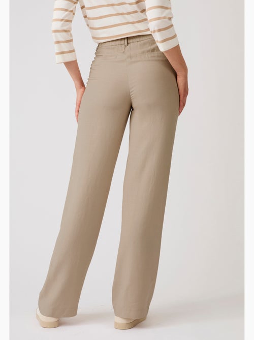 Pantalon large mélange lin - Damart - Kiabi