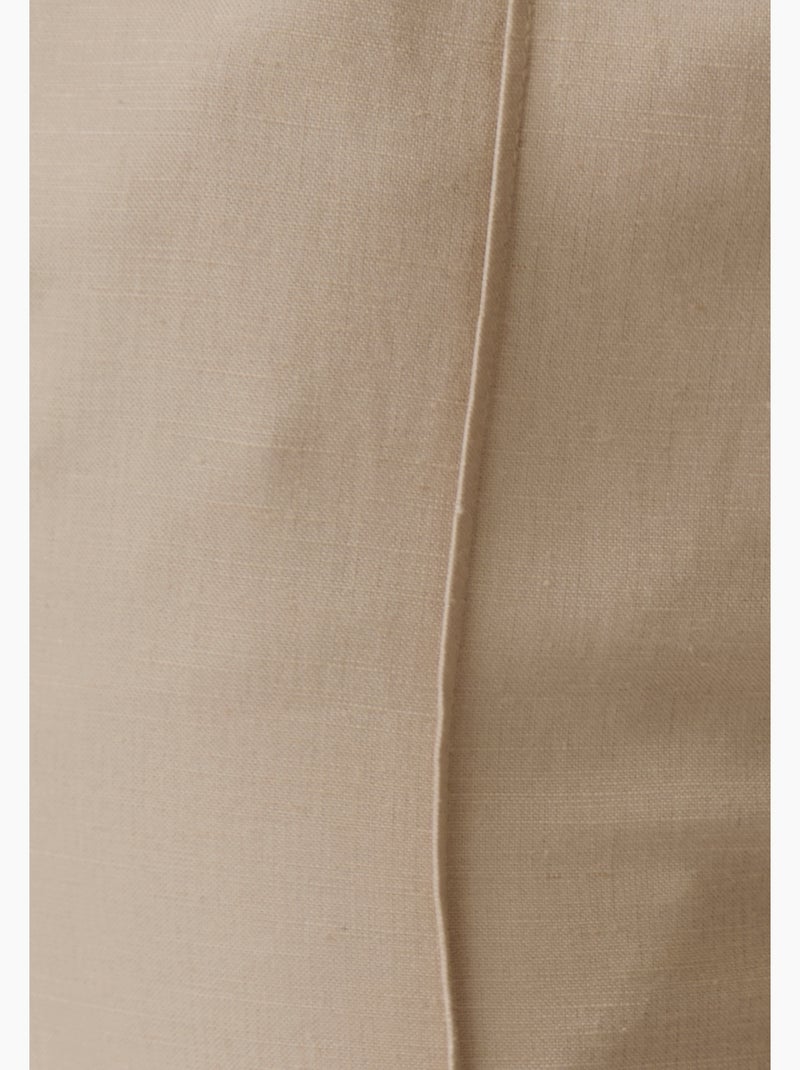 Pantalon large mélange lin - Damart Marron - Kiabi