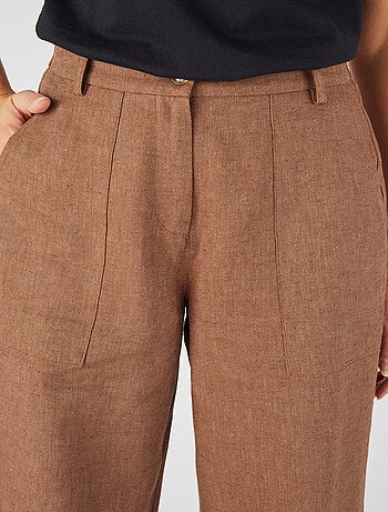 Pantalon large mélange lin et coton - Damart