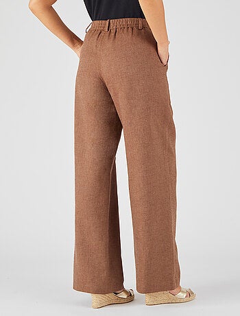 Pantalon large mélange lin et coton - Damart