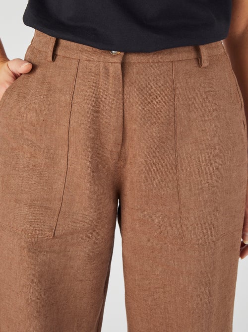 Pantalon large mélange lin et coton - Damart - Kiabi Pantalon large mélange lin et coton - Damart - Kiabi