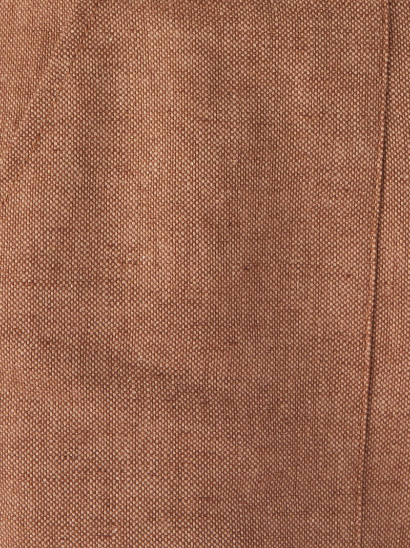 Pantalon large mélange lin et coton - Damart Marron - Kiabi
