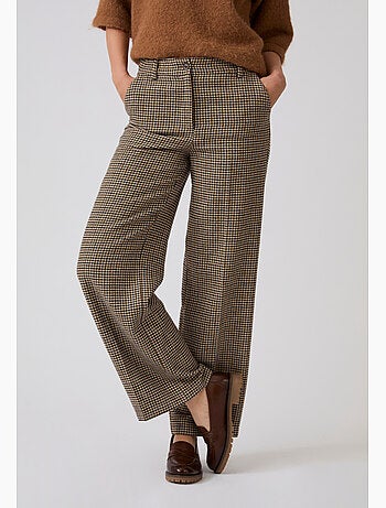 Pantalon large motif pied-de-poule - Damart