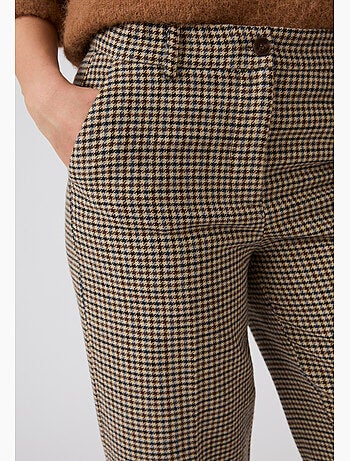 Pantalon large motif pied-de-poule - Damart