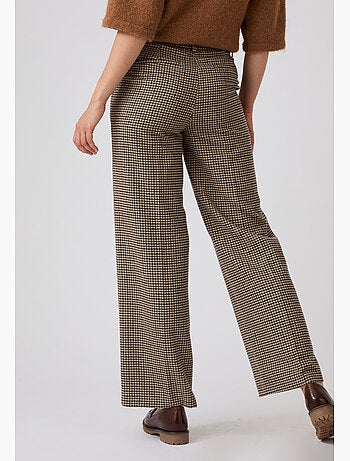 Pantalon large motif pied-de-poule - Damart