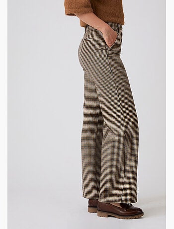 Pantalon large motif pied-de-poule - Damart