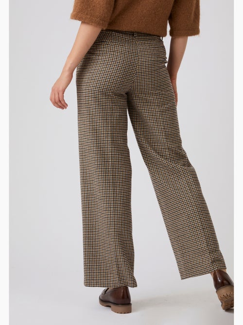 Pantalon large motif pied-de-poule - Damart - Kiabi