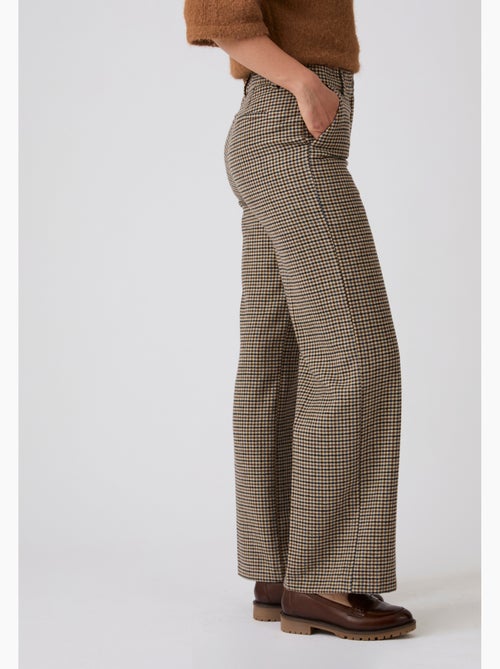 Pantalon large motif pied-de-poule - Damart - Kiabi