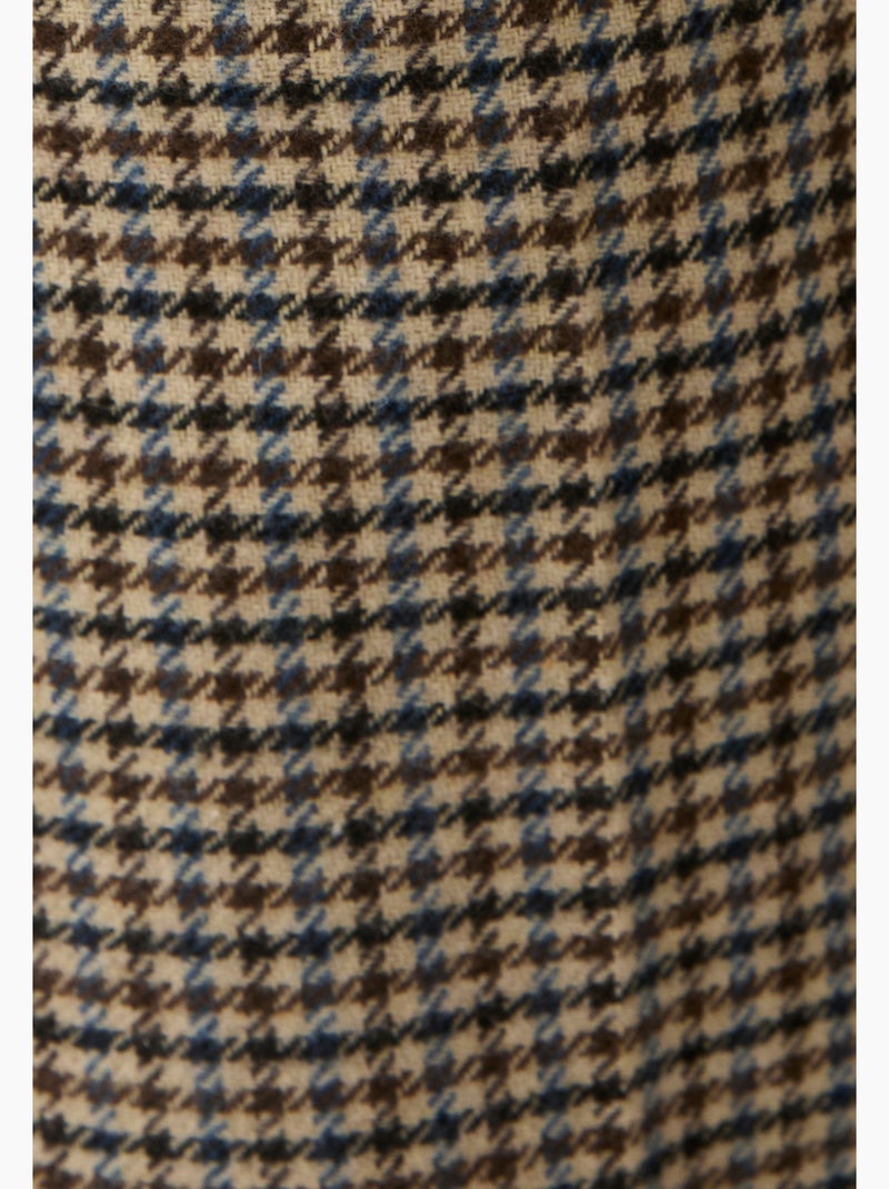 Pantalon large motif pied-de-poule - Damart Marron - Kiabi