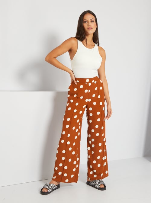 Pantalon large motif pois - Kiabi