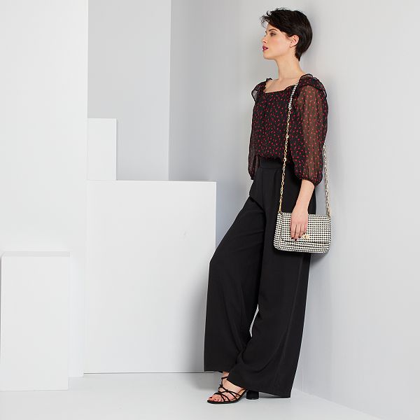 pantalon large femme kiabi