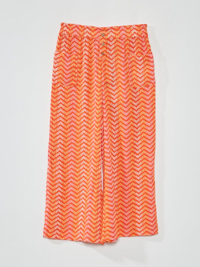 Pantalon large Orange - Kiabi