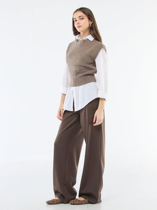 Pantalon large ouverture asymétrique - Kiabi