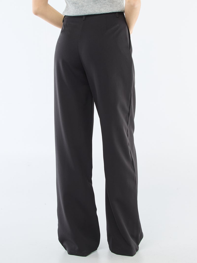 Pantalon large ouverture asymétrique Noir - Kiabi