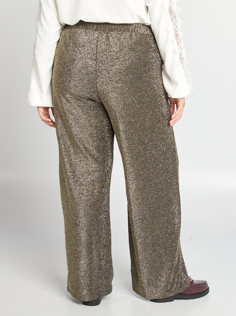 Pantalon large pailletée Noir - Kiabi