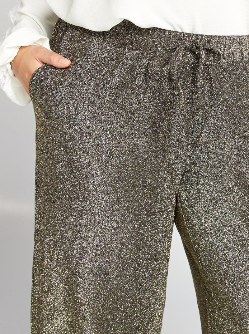 Pantalon large pailletée Noir - Kiabi