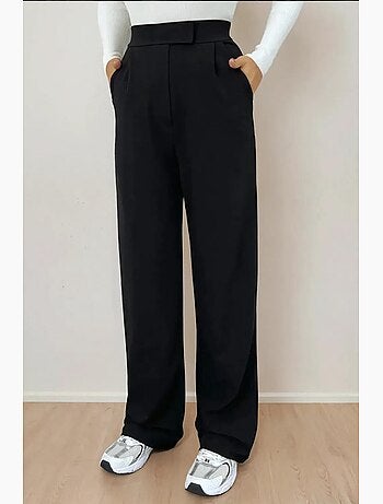 Pantalon large plissé à fermeture velcro à la taille hiccup