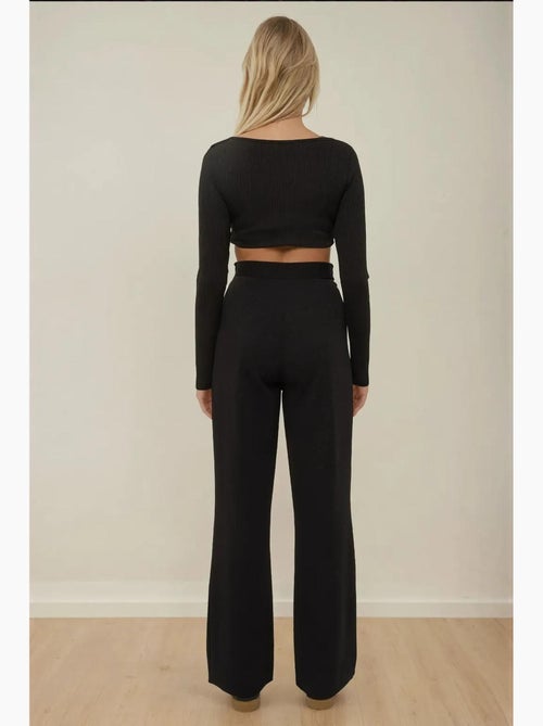 Pantalon large plissé à fermeture velcro à la taille hiccup - Kiabi