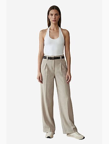 Pantalon large plissé à rayures dilvin