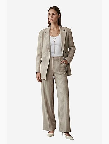 Pantalon large plissé à rayures dilvin