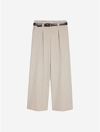 Pantalon large plissé à rayures dilvin