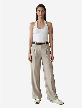 Pantalon large plissé à rayures dilvin