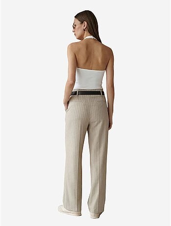 Pantalon large plissé à rayures dilvin