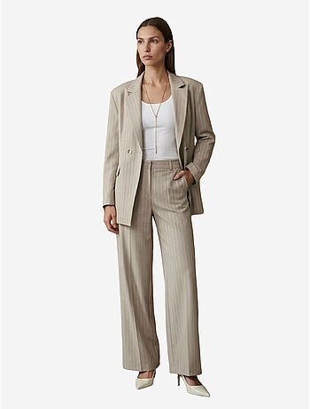 Pantalon large plissé à rayures dilvin