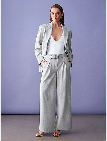Pantalon large plissé à rayures dilvin
