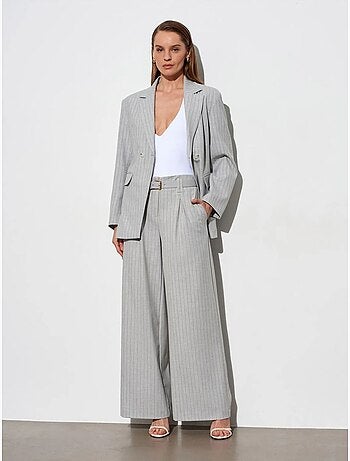 Pantalon large plissé à rayures dilvin