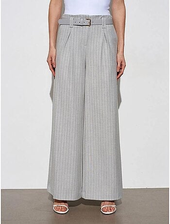 Pantalon large plissé à rayures dilvin