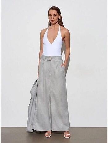 Pantalon large plissé à rayures dilvin