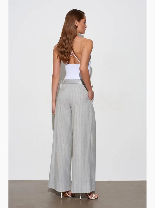 Pantalon large plissé à rayures dilvin - Kiabi Pantalon large plissé à rayures dilvin - Kiabi