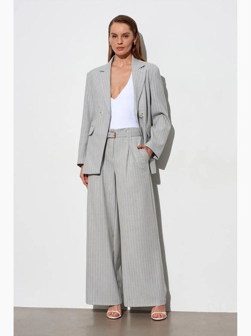 Pantalon large plissé à rayures dilvin - Kiabi Pantalon large plissé à rayures dilvin - Kiabi