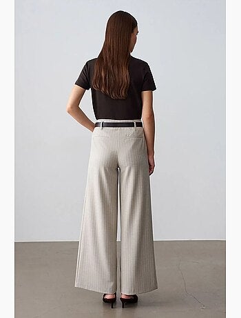 Pantalon large plissé à rayures dilvin