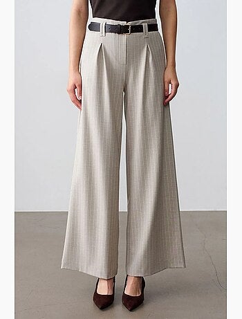 Pantalon large plissé à rayures dilvin