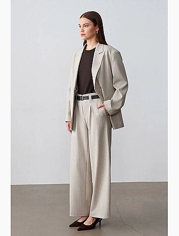 Pantalon large plissé à rayures dilvin