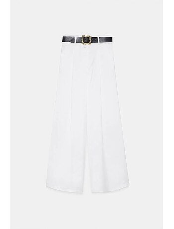 Pantalon large plissé à taille haute dilvin