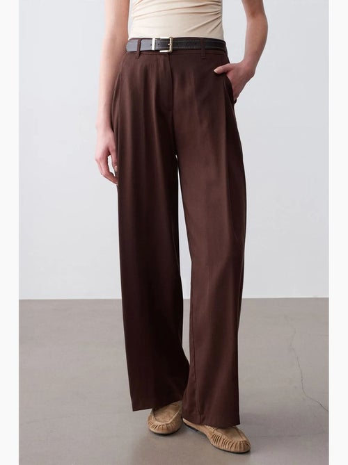 Pantalon large plissé dilvin - Kiabi